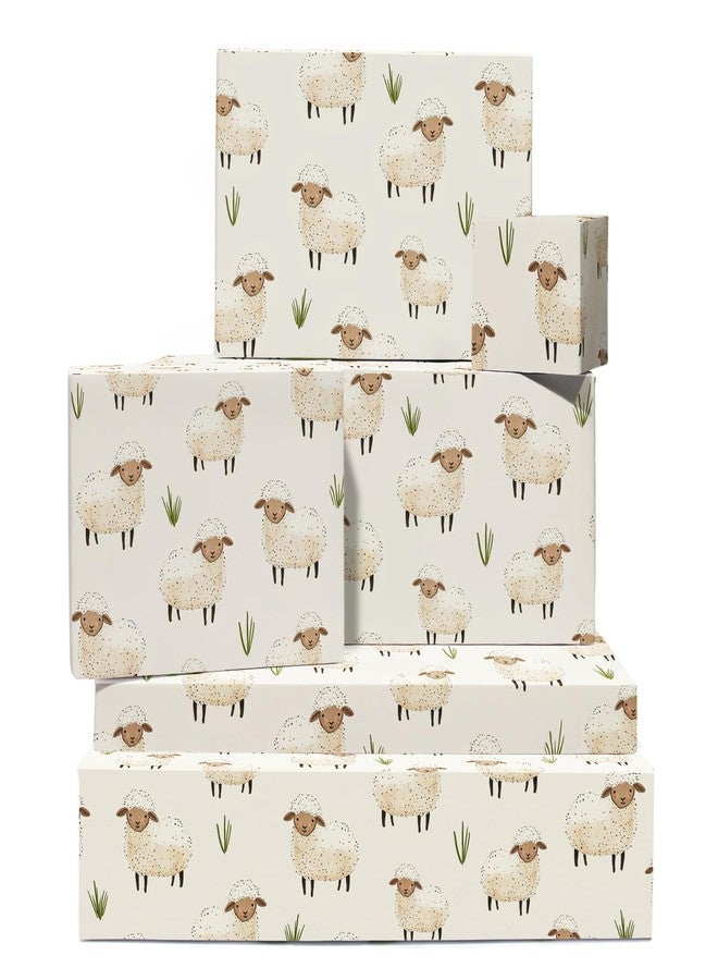 CENTRAL 23 Farm Animal Wrapping Paper - Sheep - 6 Sheets Of Gift Wrap For Kids Baby Boy Girl - Wrapping Paper For Birthday Baby Shower Baptism - Comes With Stickers - Image 1